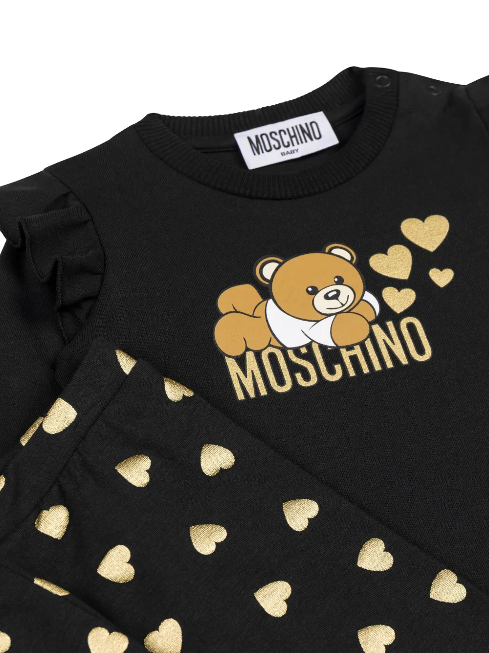 Комплект из топа и брюк с принтом Teddy Bear Moschino Kids, черный — фото 3