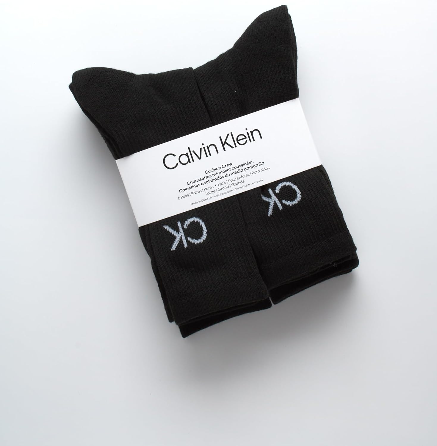 Носки Calvin Klein для мальчиков - 6 шт., эластичные, комфортные, спортивные носки до середины голени с поддержкой свода стопы, Black — фото 2