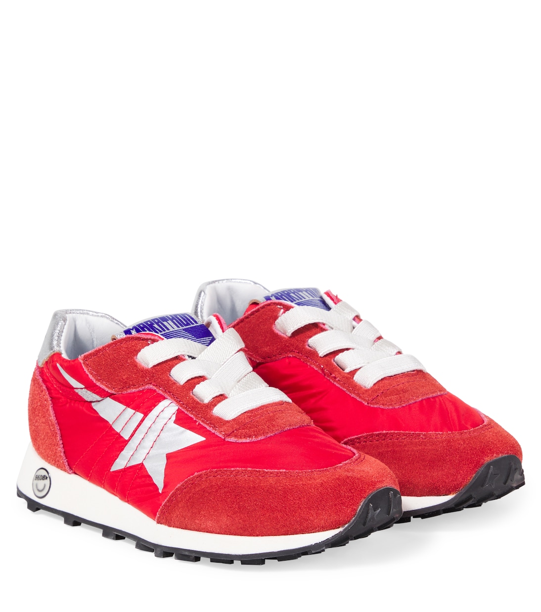 

Беговые кроссовки Marathon с отделкой из замши Golden Goose Kids, Red/Silver