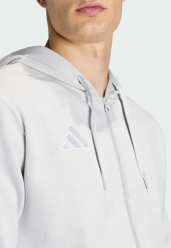 Толстовка с полной застежкой-молнией Adidas Performance Entrada26, цвет светло-серый/белый — фото 3