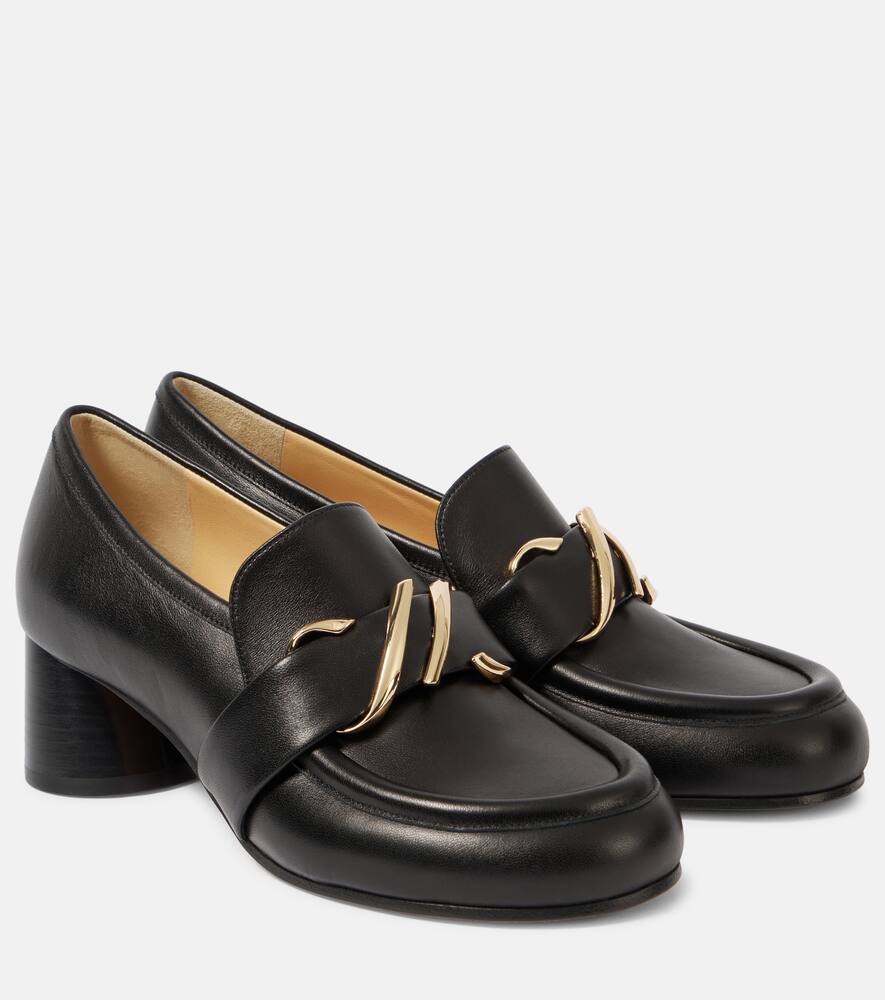 Туфли-лоферы из кожи с монограммой Proenza Schouler, Black