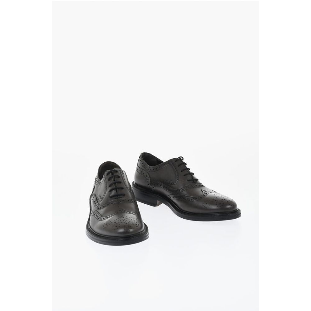 

Кожаные туфли-оксфорды Full Brogues Corneliani, серый