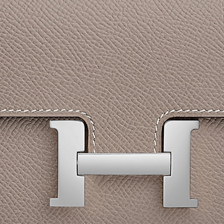 

Констанс Слим Клатч на пояс из кожи Эпсом Женский Слоновая Серая HERMES