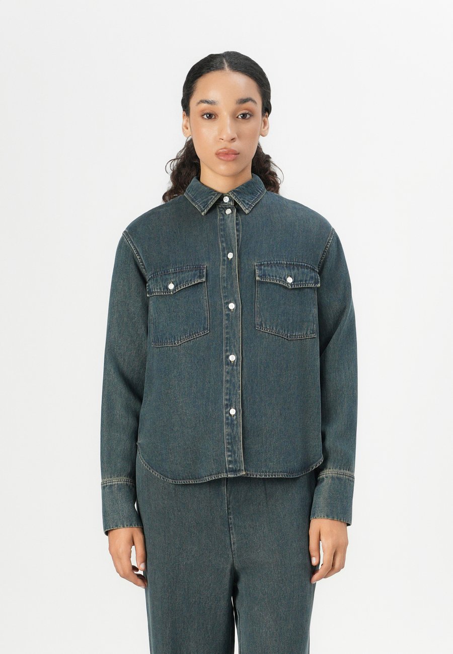 

Блуза Samsøe Samsøe SABEX, Burnt Oak/Dark-Blue Denim