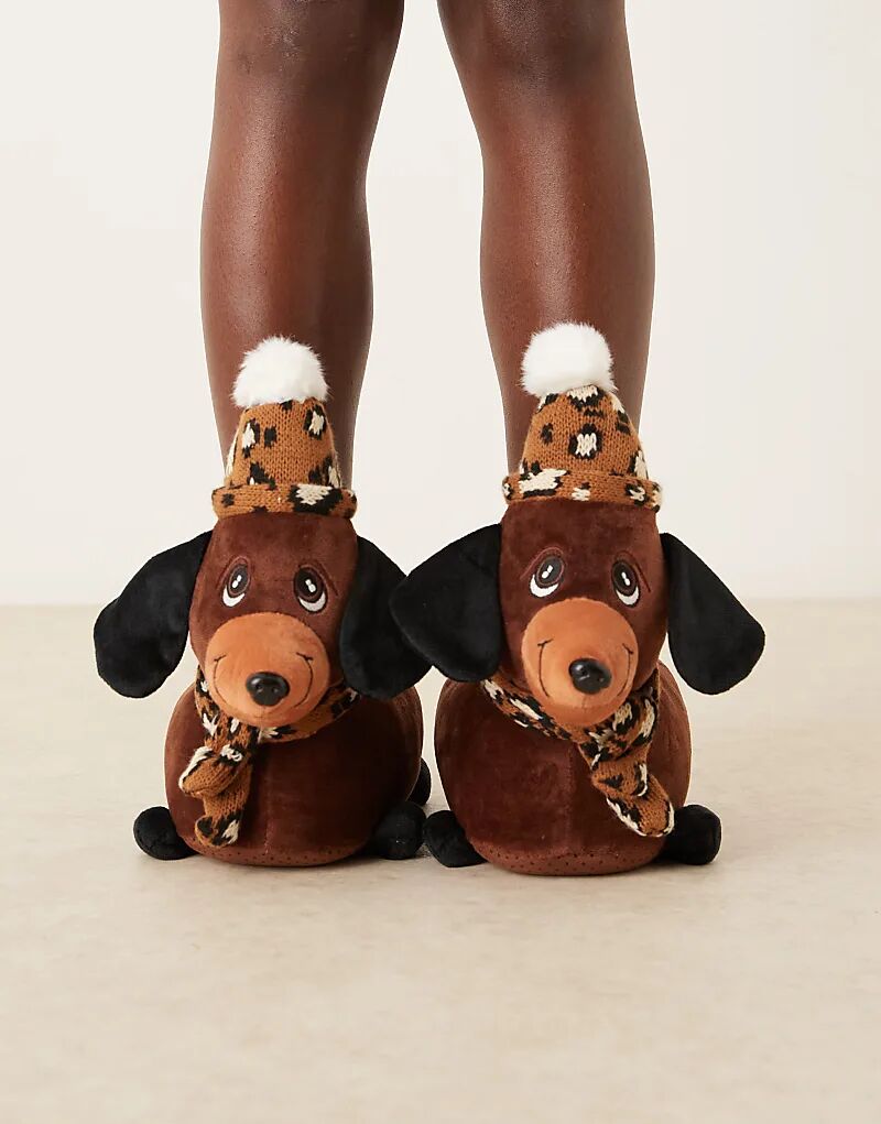 Тапочки для собак ASOS DESIGN Zizzle в форме сосиски коричневого цвета