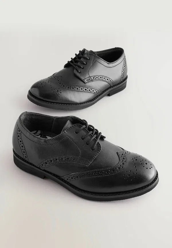 Туфли броги повседневные на шнуровке Wide fit Next, black, черный — фото 2