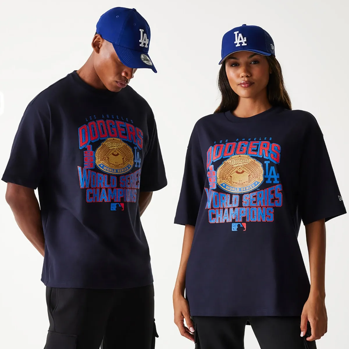 

Футболка оверсайз Los Dodgers MLB World Series New Era, темно-синий
