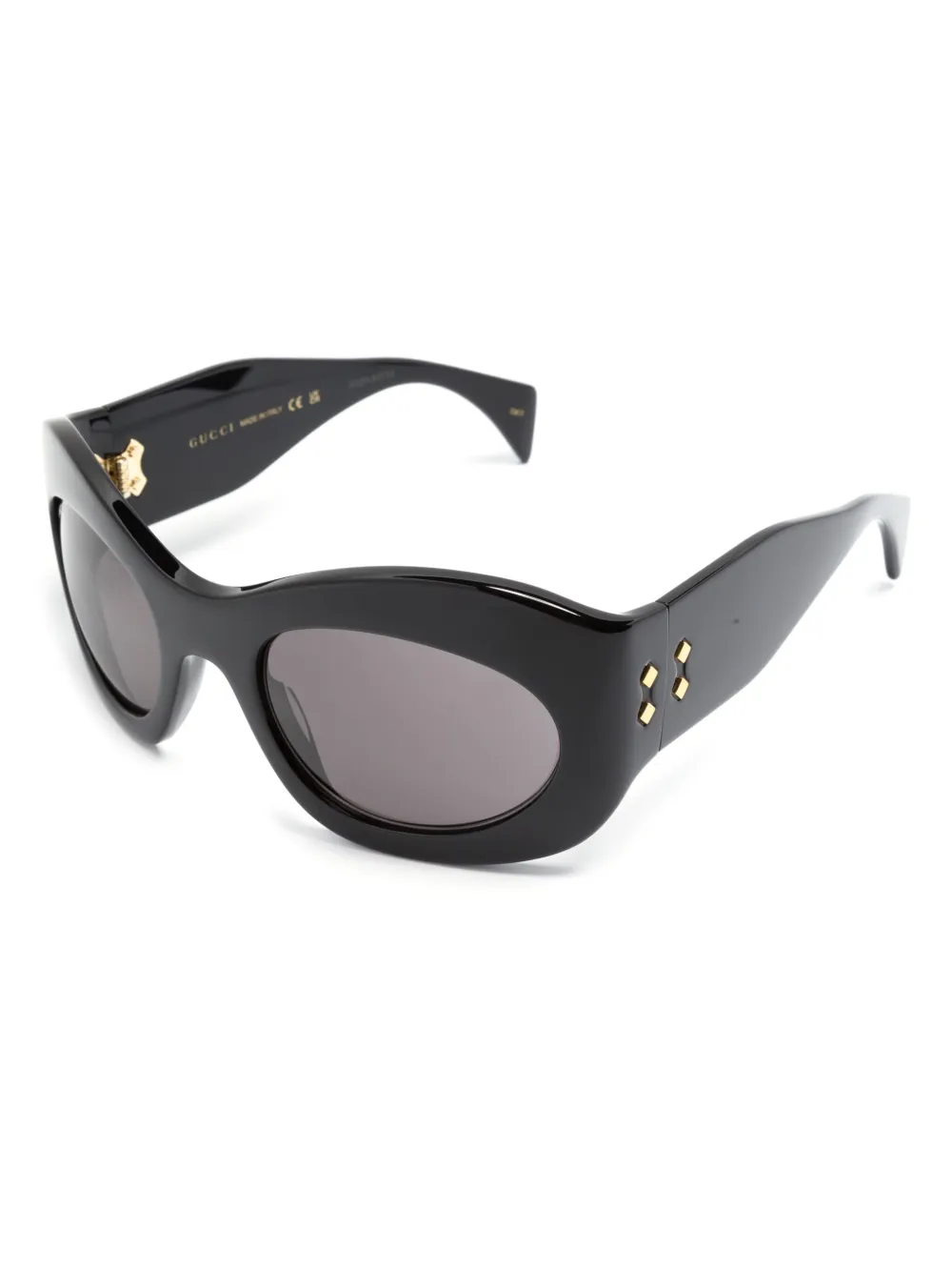 

Солнцезащитные очки в овальной оправе Gucci Eyewear, черный