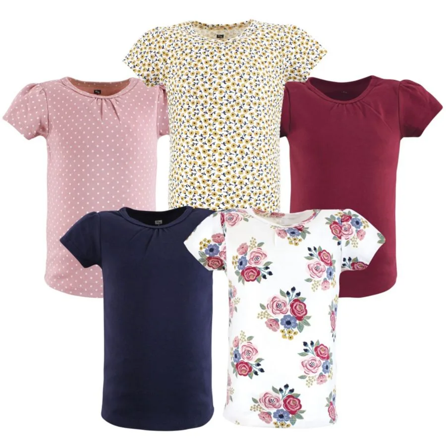 Футболки с коротким рукавом Hudson Baby, blush темно-синий floral
