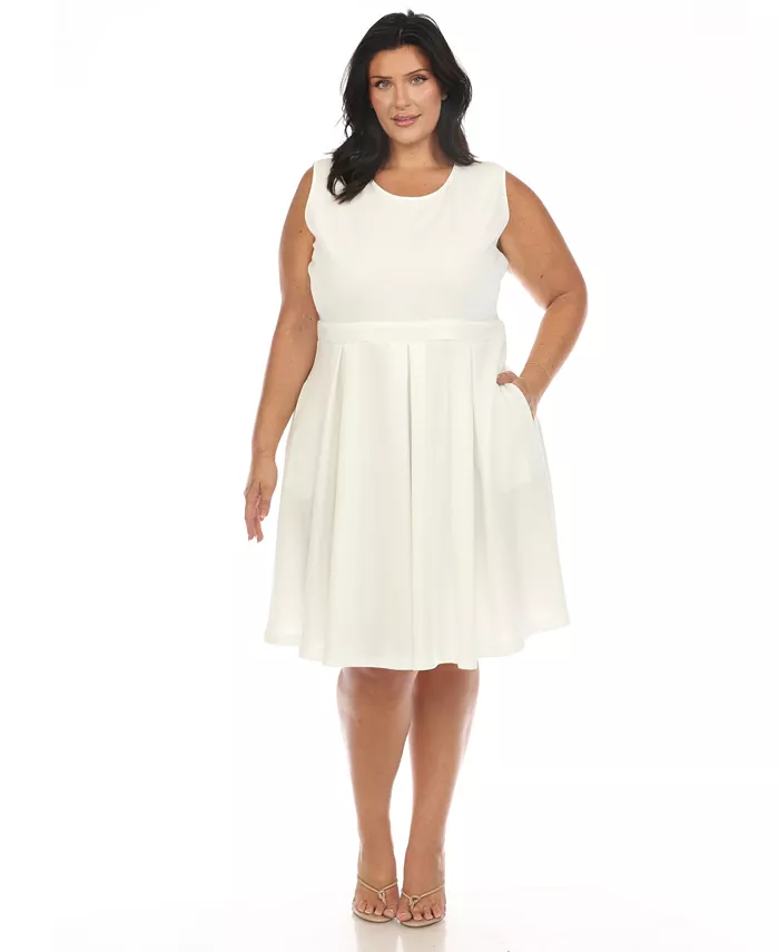 

Платье Plus Size Fit and Flare White Mark, белый