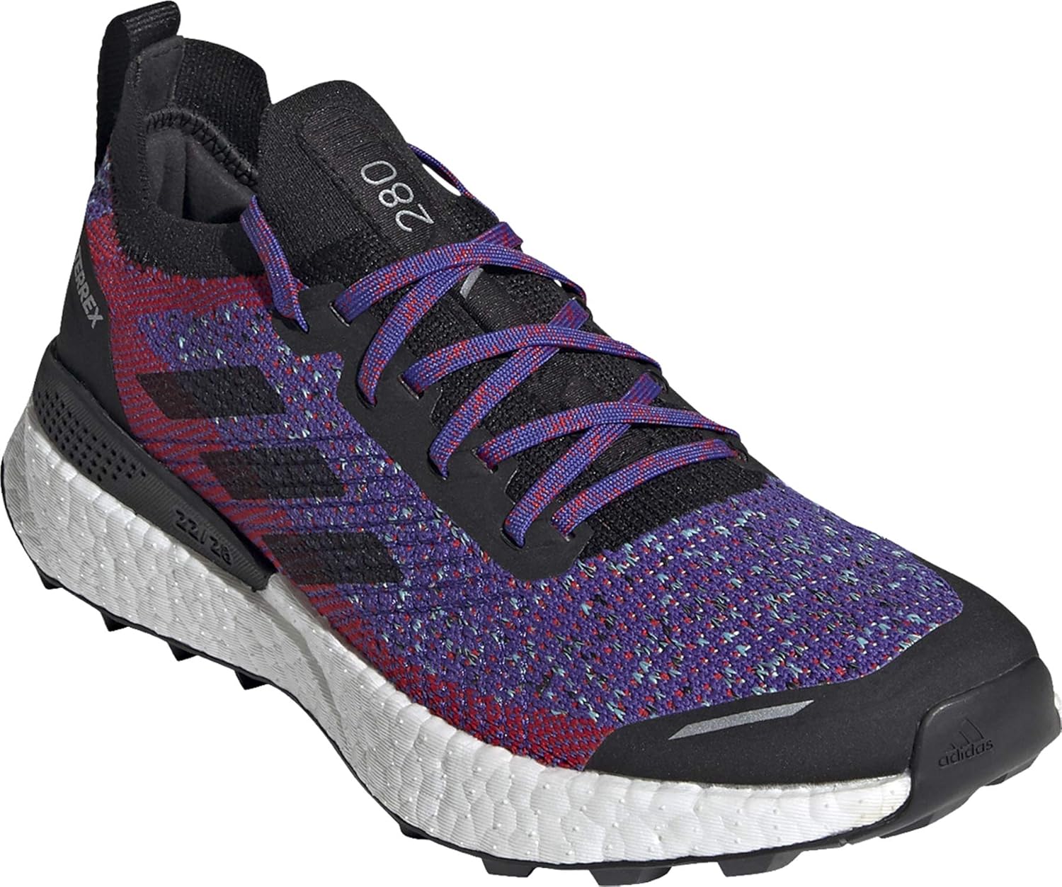 Кроссовки Adidas Terrex Two Ultra Parley Acid Mint/Black/Screaming Pink 10 D (М), черный/алый — фото 3