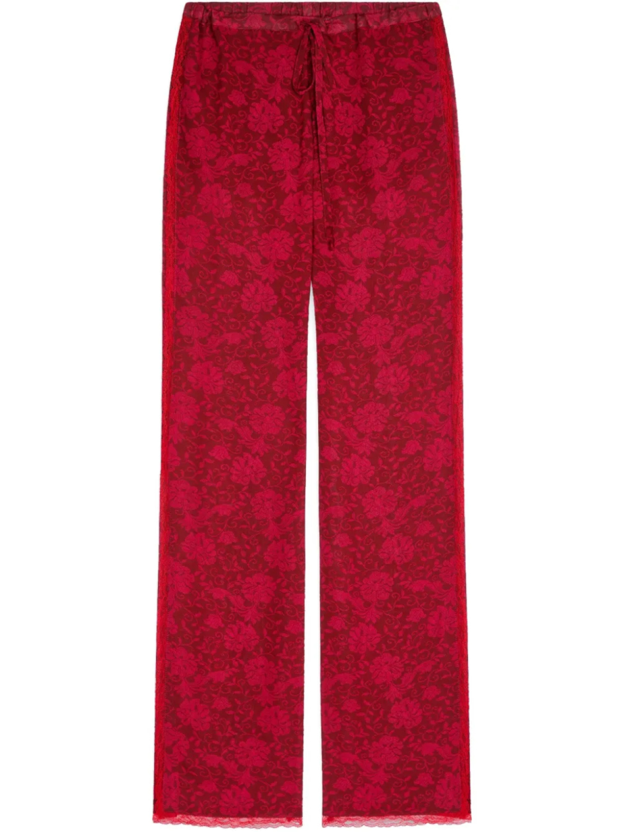 

Брюки с цветочным узором DRIES VAN NOTEN, красный