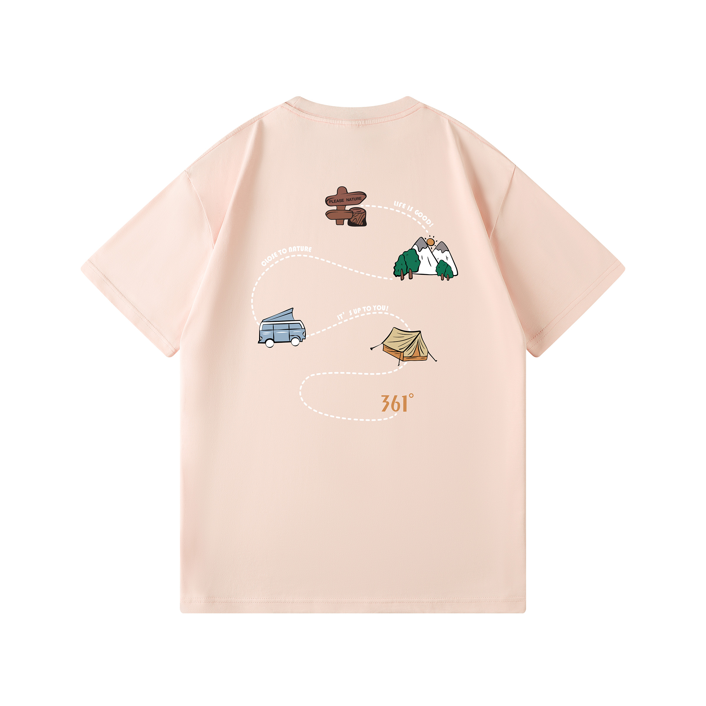 

Футболка Unisex Crew Neck Moderate Straight Fit 361°, butterfly dawn розовый