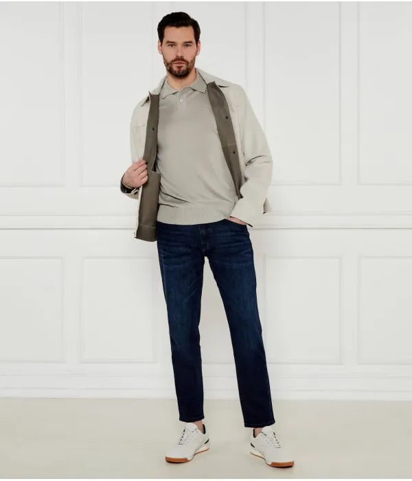 Рубашка-Поло из шерсти Avac Slim fit Boss Orange, бежевый — фото 2