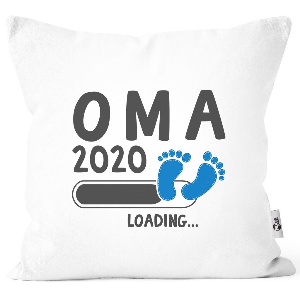 

Наволочка Бабушка 2020 loading Подарочная подушка для будущей бабушки хлопок подарок на рождение MoonWorks бело-синий униразмер