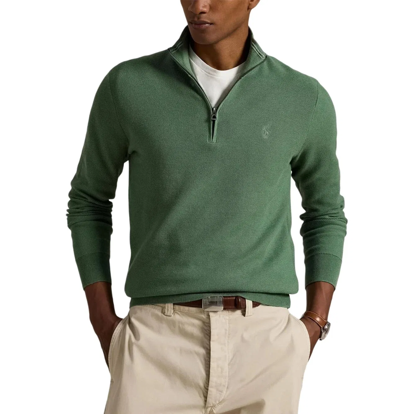 Свитшот хлопковый Polo Ralph Lauren зеленый — фото 3