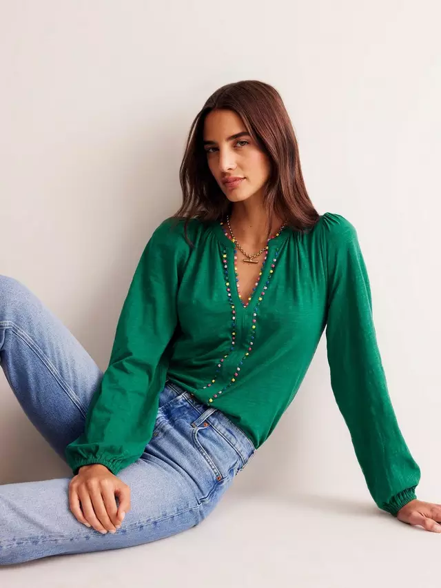

Топ Boden Ali Pom Pom, цвет malachite