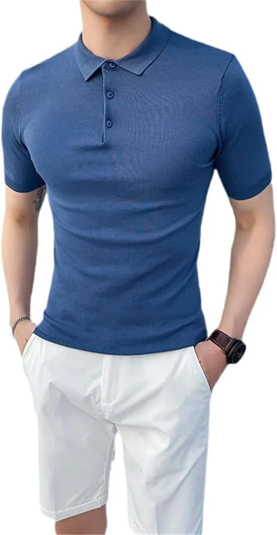 

Мужская летняя поло Ice Silk с коротким рукавом Slim Fit