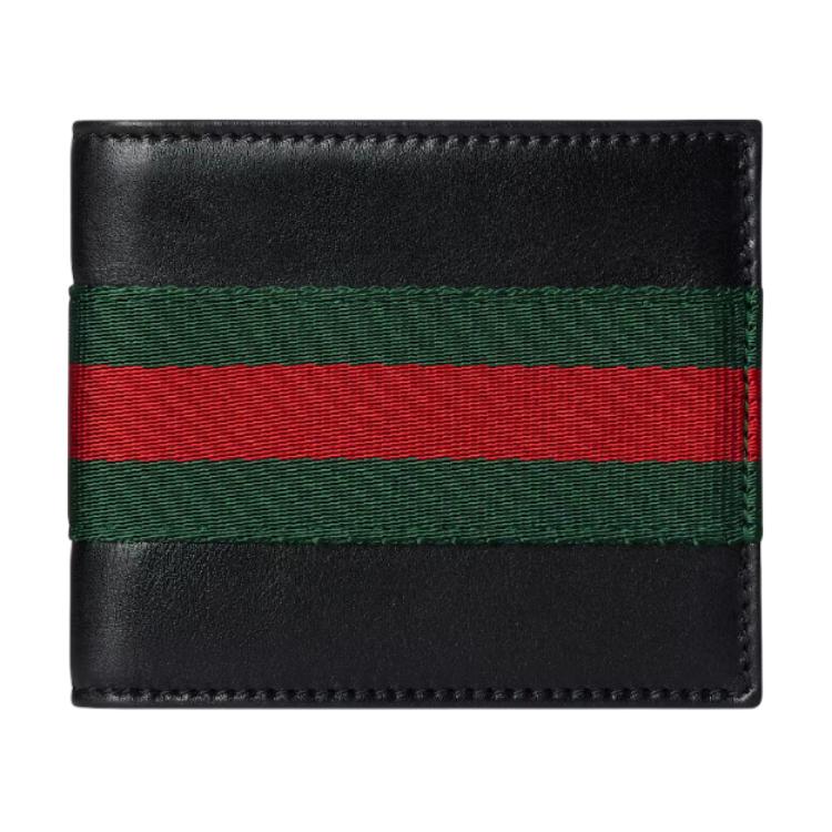 

GUCCI Мужской бумажник WebTrademark из мягкой кожи черный