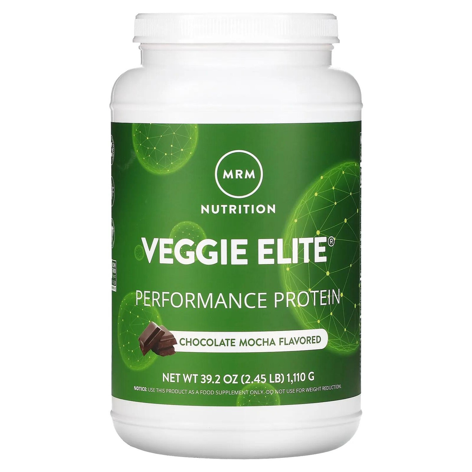 

MRM Veggie Elite Performance Protein шоколадный мокко 39.2 унц. (1,110 г)