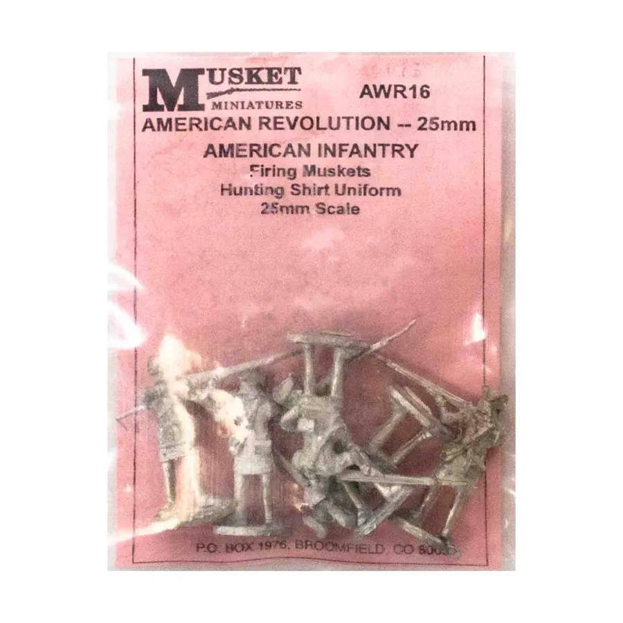 

Американская пехота — стоячие мушкеты, American Revolution Miniatures (25mm)