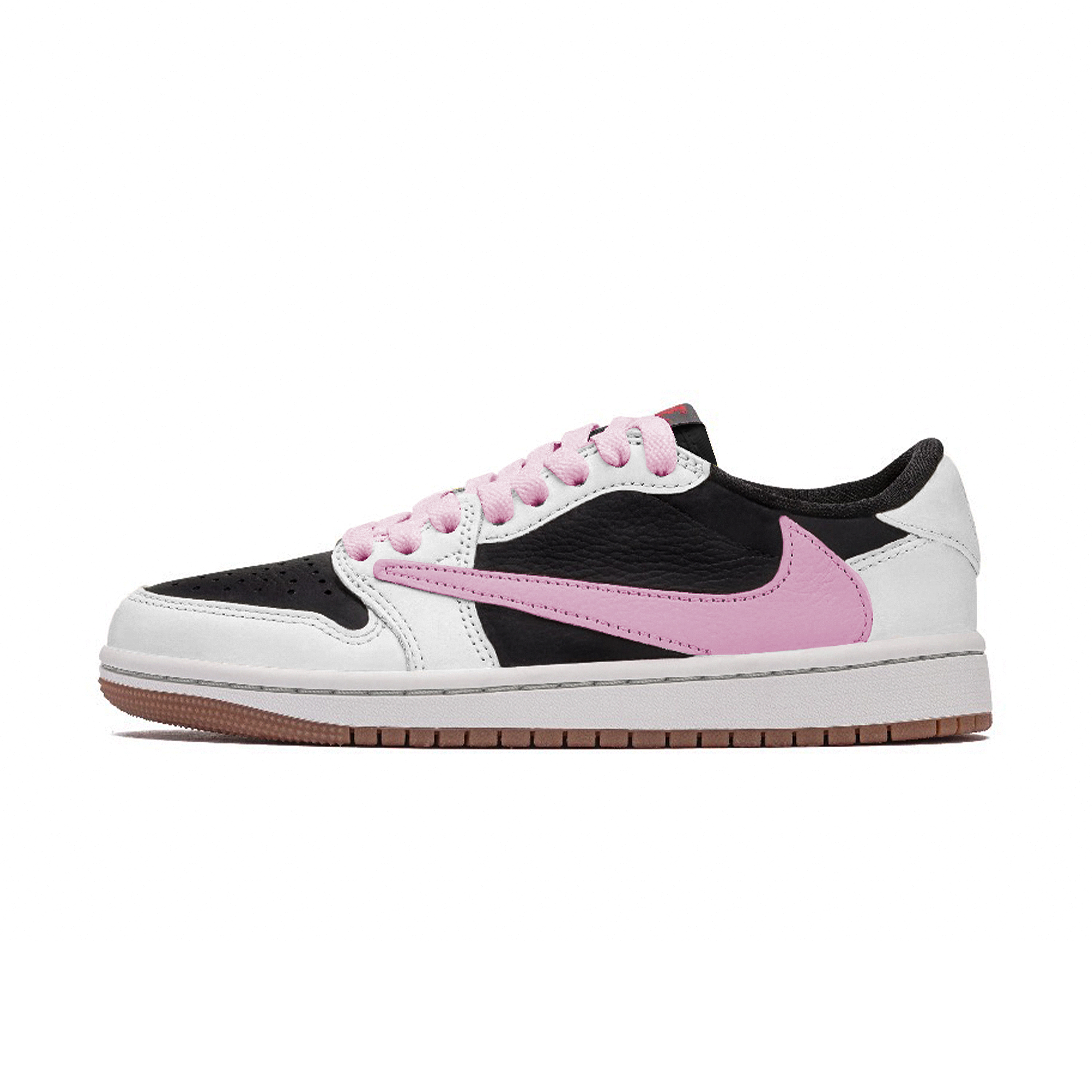 Jordan Баскетбольные кроссовки Travis Scott X Air 1 Vintage, унисекс, низкие, черные, белые, фиолетовые