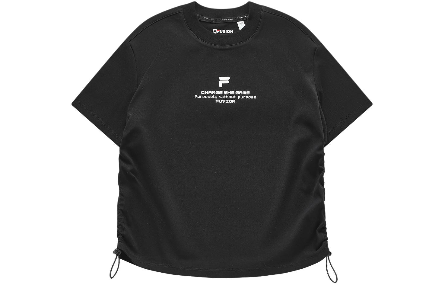 

FILA FUSION Футболка с рукавом дроп-шиплоу женская jet black, Черный, FILA FUSION Футболка с рукавом дроп-шиплоу женская jet black