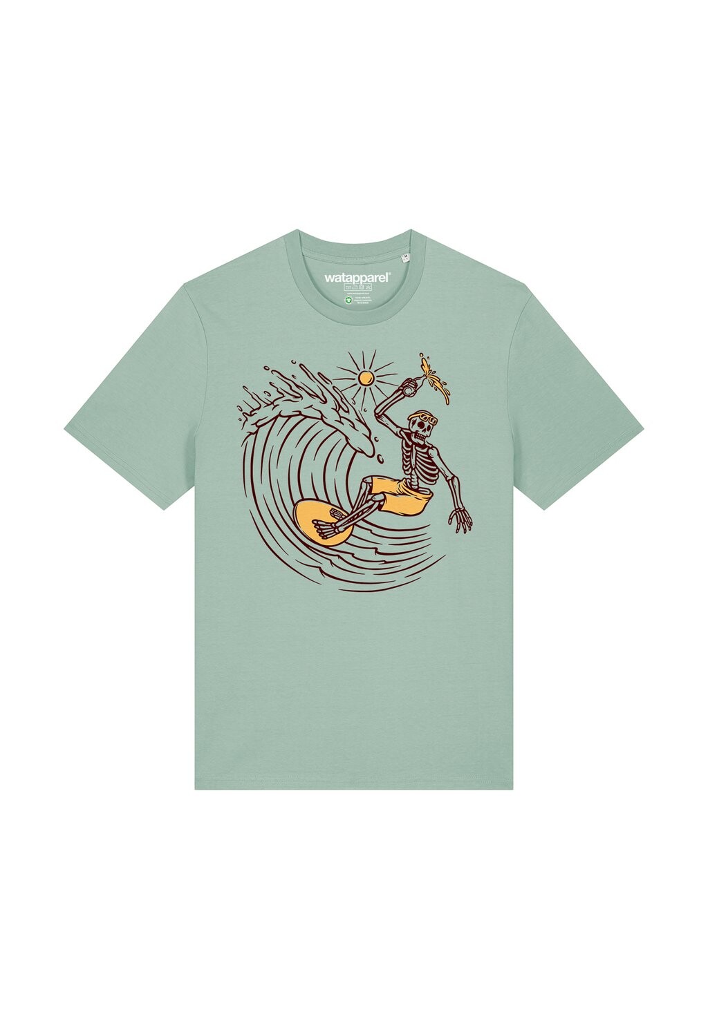 

Футболка с принтом SURFING FOR LIFE watapparel, бирюзовый