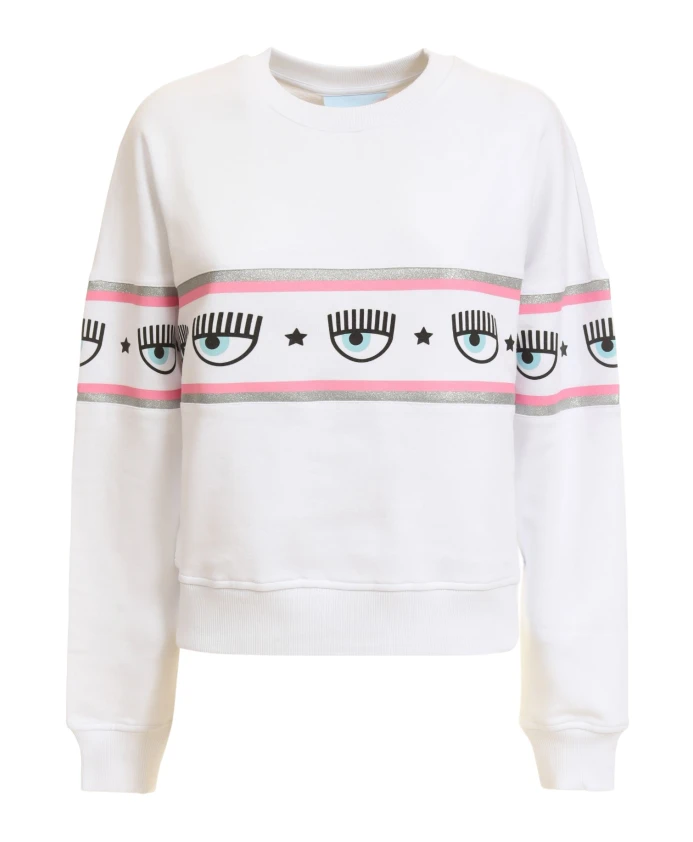 

Белая хлопковая толстовка Chiara Ferragni Collection, белый