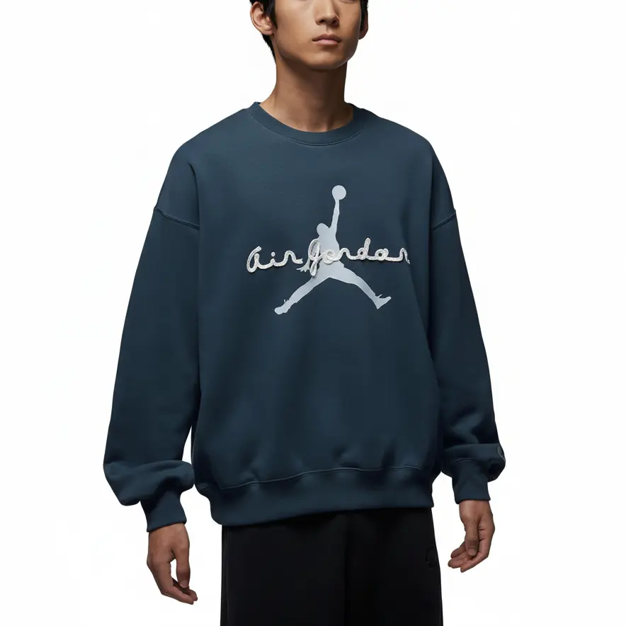 

Jordan Мужская толстовка зеленого цвета с круглым вырезом, средней толщины