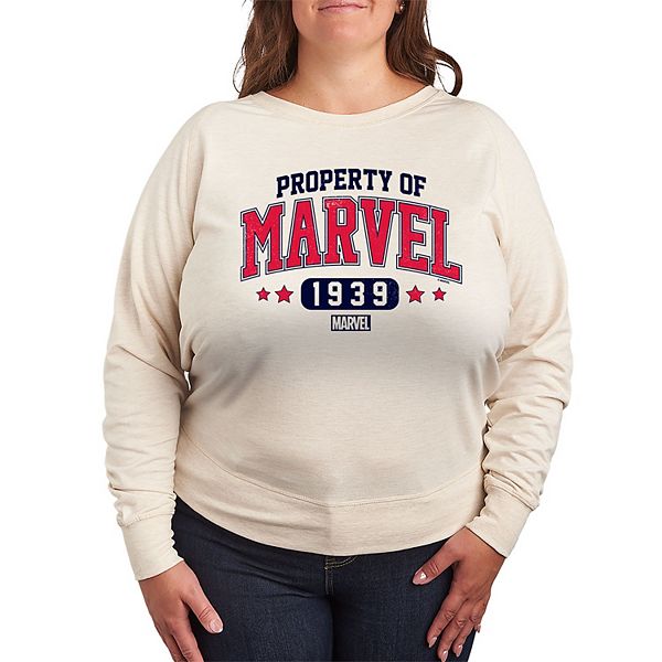 

Футболка с длинным рукавом из французского футера Plus size Marvel