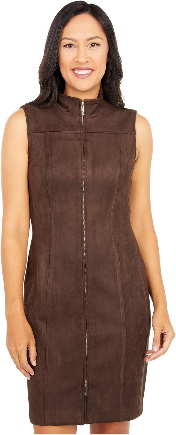 

Платье-футляр Tommy Hilfiger Scube из замши с молнией спереди, Chocolate