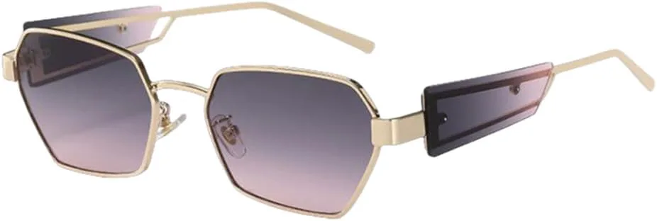 

Модные металлические квадратные женские солнцезащитные очки в роскошной многоугольной оправе, металлические линзы, фиолетово-серые, один размер LVTFCO, Purple Gray