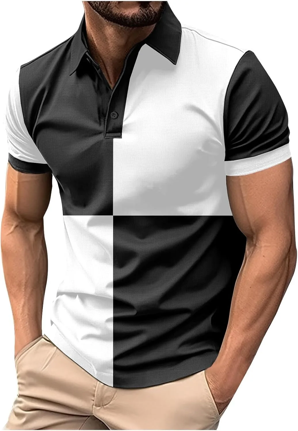 

Мужская поло с коротким рукавом Color Block, влагоотводящая