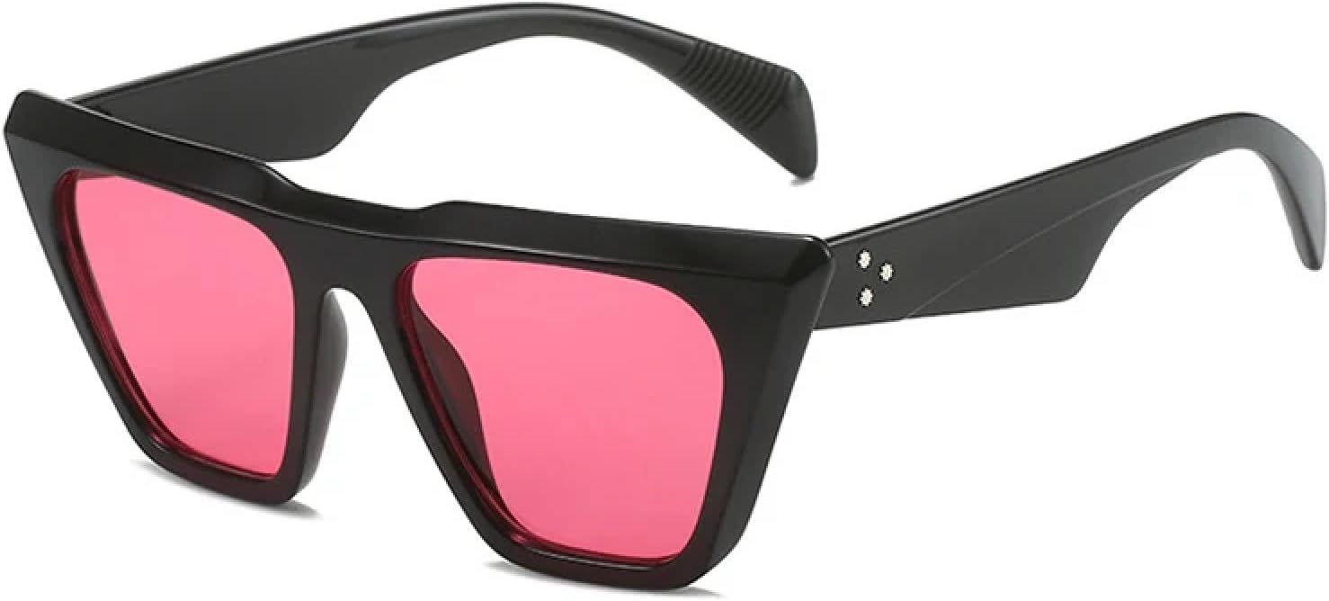 

Ретро-солнцезащитные очки «кошачий глаз» для женщин и мужчин, модный тренд, роскошные классические очки для вождения и путешествий, защита от УФ-излучения UV400 TKKTLLT, Black Red