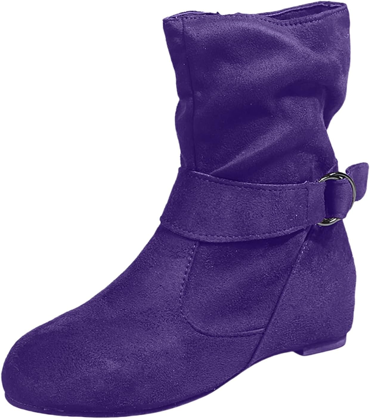 

Женские ботильоны на щиколотку, мягкие свободные ботинки, удобная обувь на скользящей подошве, с округлым носком, средние по голенища, плоские ботинки, уличная противоскользящая обувь, легкие прогулочные туфли Ayziemezm, фиолетовый