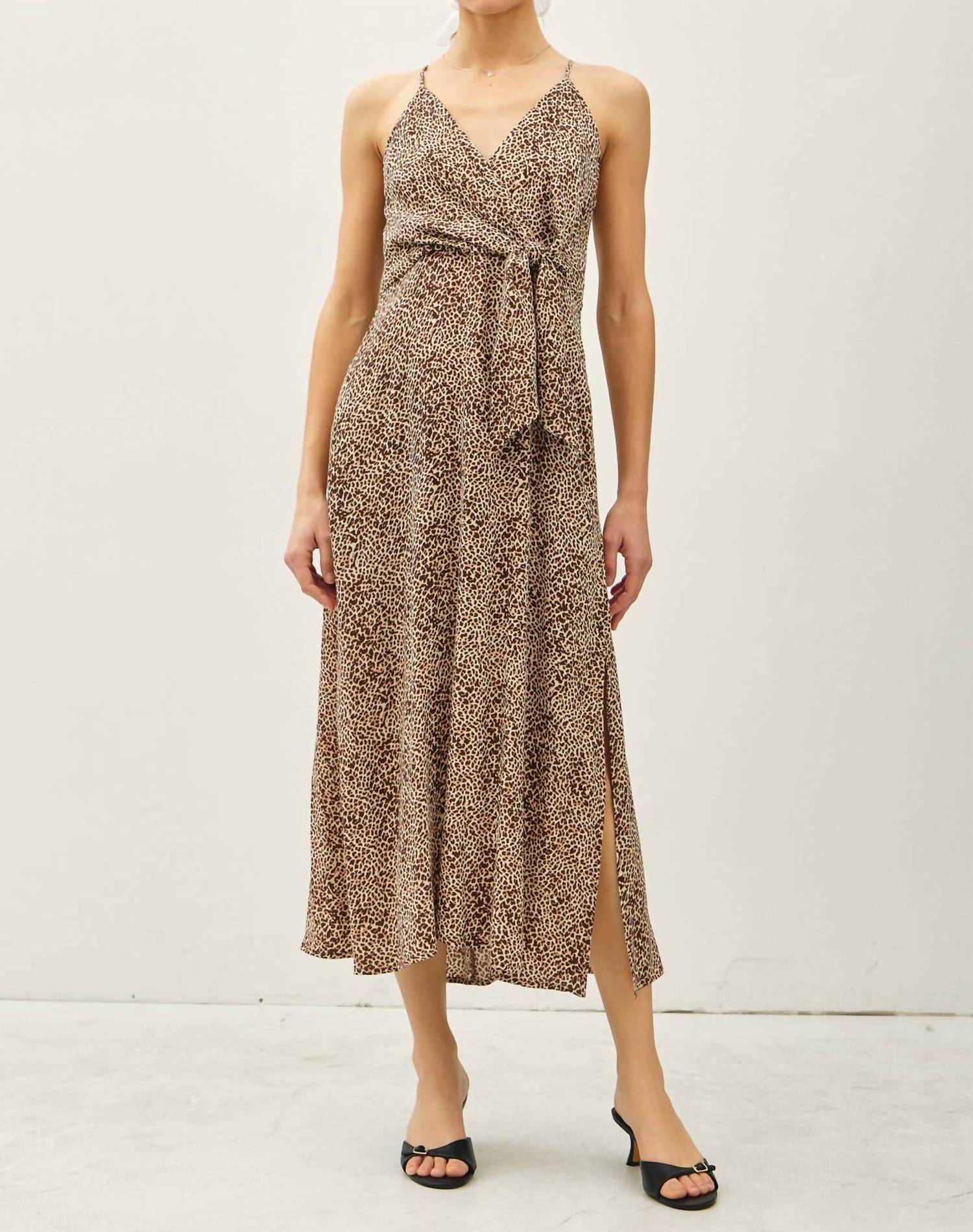 

Be cool Платье-миди с имитацией запаха и принтом в виде коричневого леопардового принта