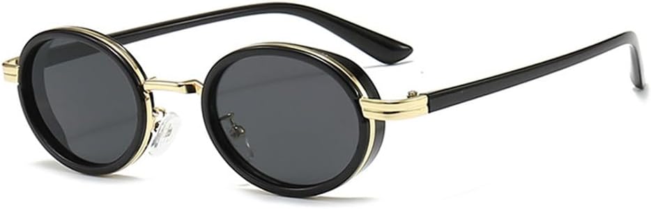 

Защитные солнцезащитные очки для мужчин и женщин | Маленькие овальные, в стиле панк, градиентный чайный оттенок | для вождения и занятий спортом на открытом воздухе generic, Black Golden Gray