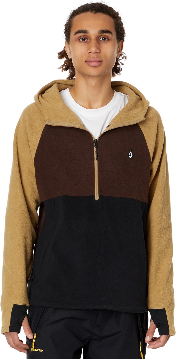 

Толстовка Volcom Snow Polar Fleece Hooded 1/2 Zip, цвет Dark Khaki