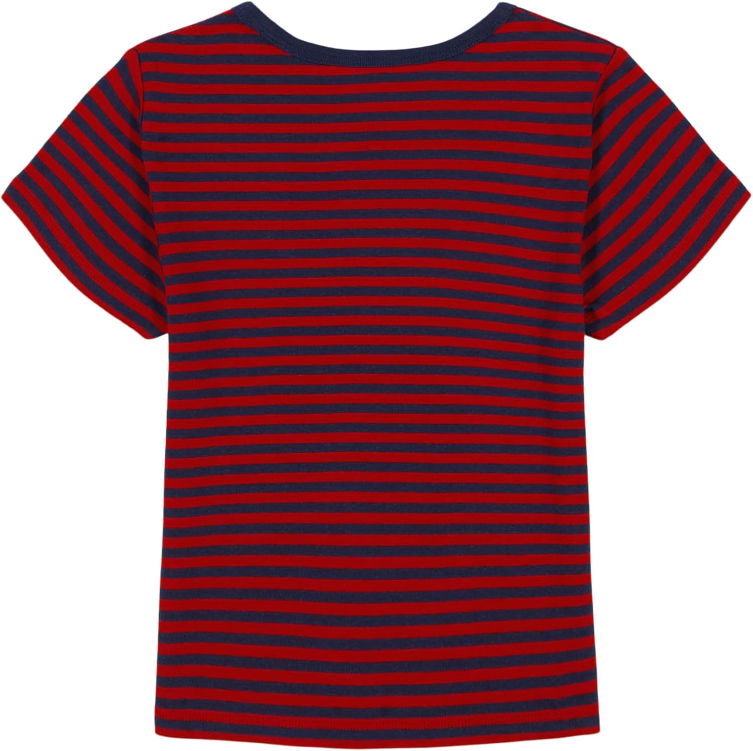 Укороченная футболка-бэбидолл с короткими рукавами от Tommy Hilfiger для девочек, мягкая и удобная, Feeder Stripe High Risk Red — фото 2