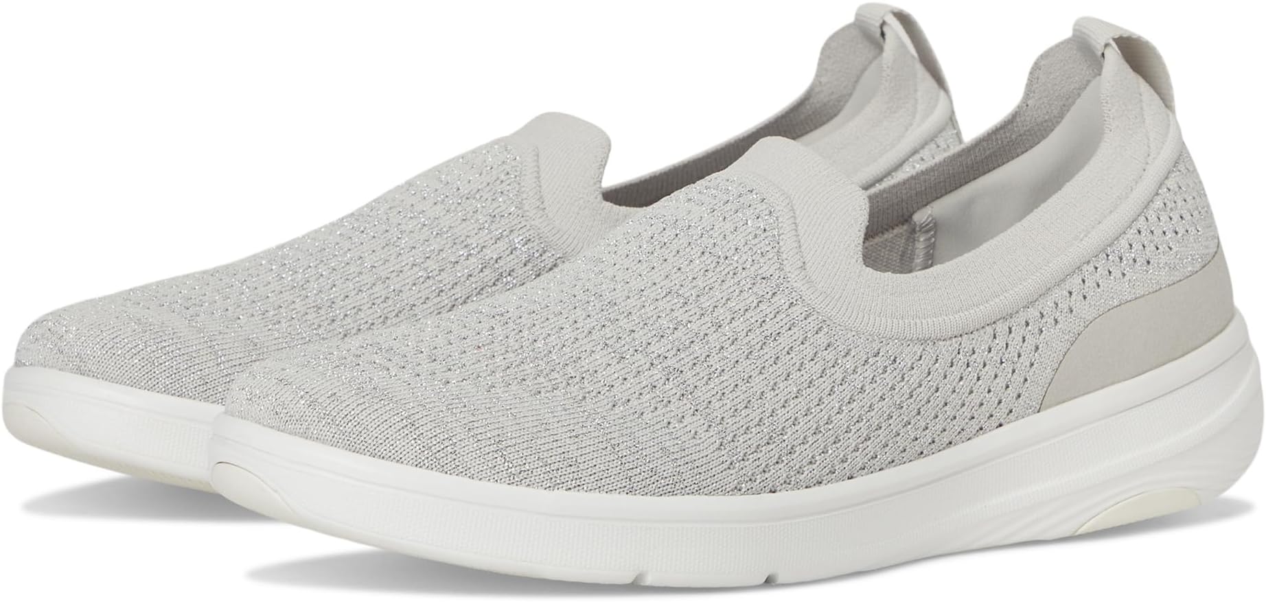 Кроссовки FitFlop Super-Q Knit Slip-Ons, цвет Arctic Grey/Silver