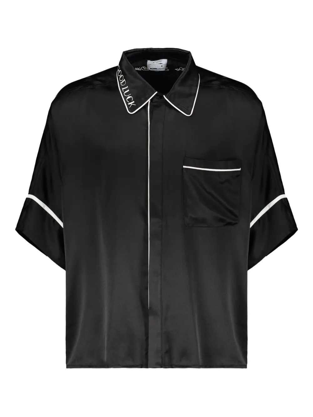 

Шелковая рубашка с вышивкой MR. SATURDAY, черный