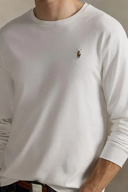 Лонгслив Polo Ralph Lauren, белый — фото 4