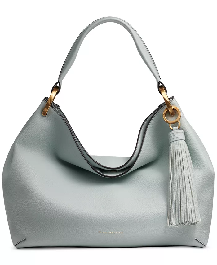 

Кожаная наплечная сумка Glenwood с кисточкой Donna Karan New York, синий