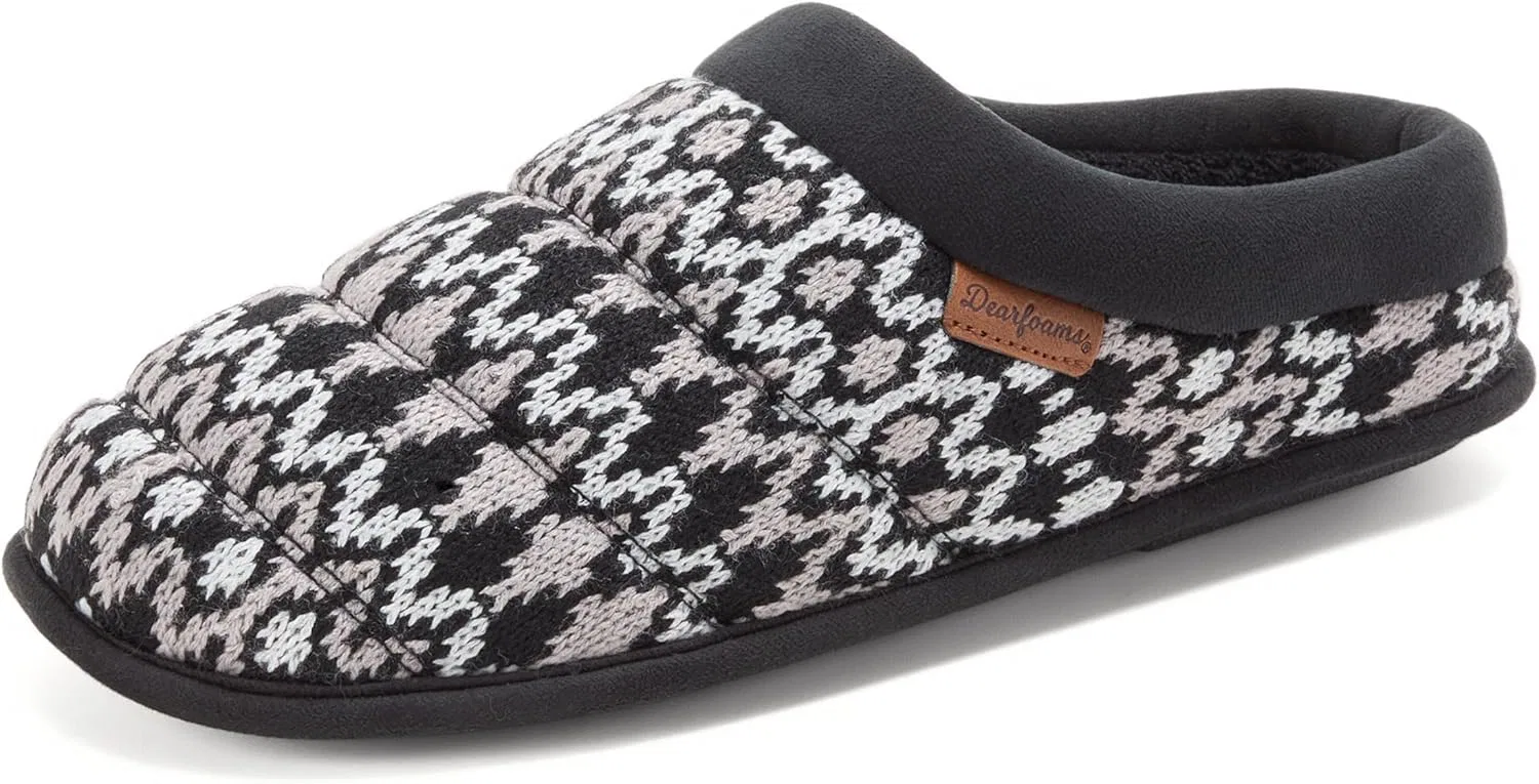 Мужские мюли с памятью формы Dearfoams, Black Fairisle