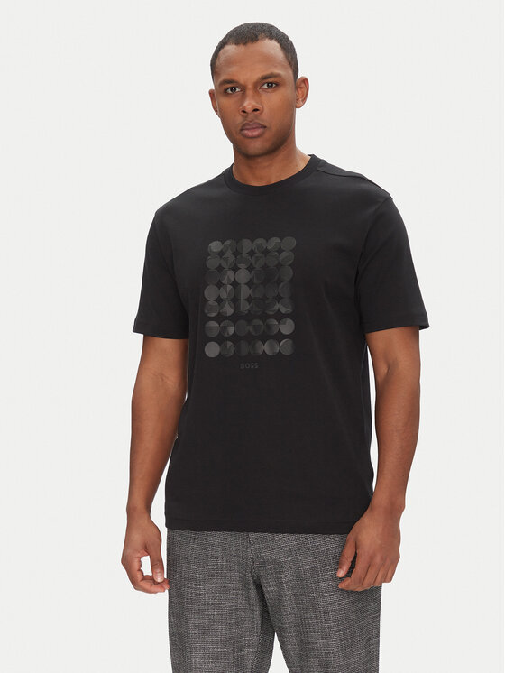 

Футболка свободного кроя Tee Print Striped C 50537845 Boss, черный