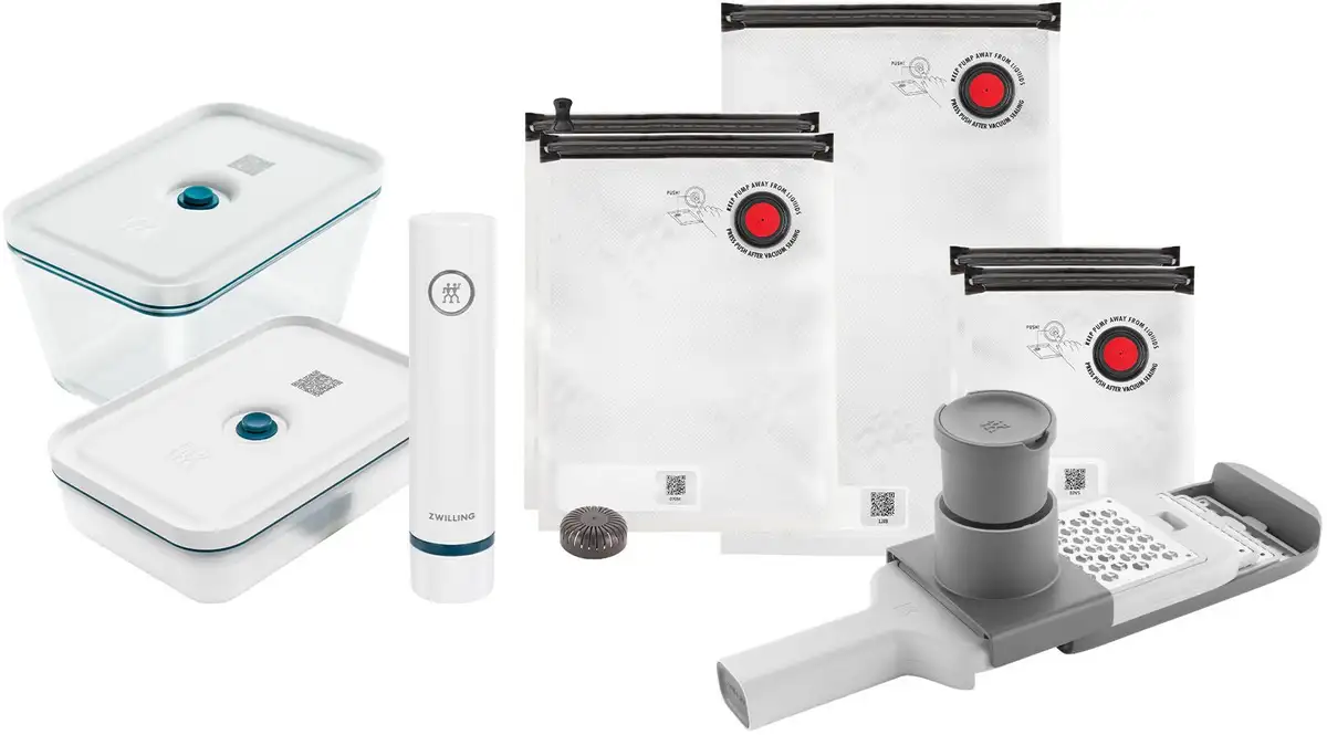 

Система хранения Zwilling "Fresh & Save Storage Box" (набор, 9 шт.), боросиликатное стекло, пластик, силикон, вкл. Многофункциональная терка 36,5х21х44,5 см, цвет La Mer