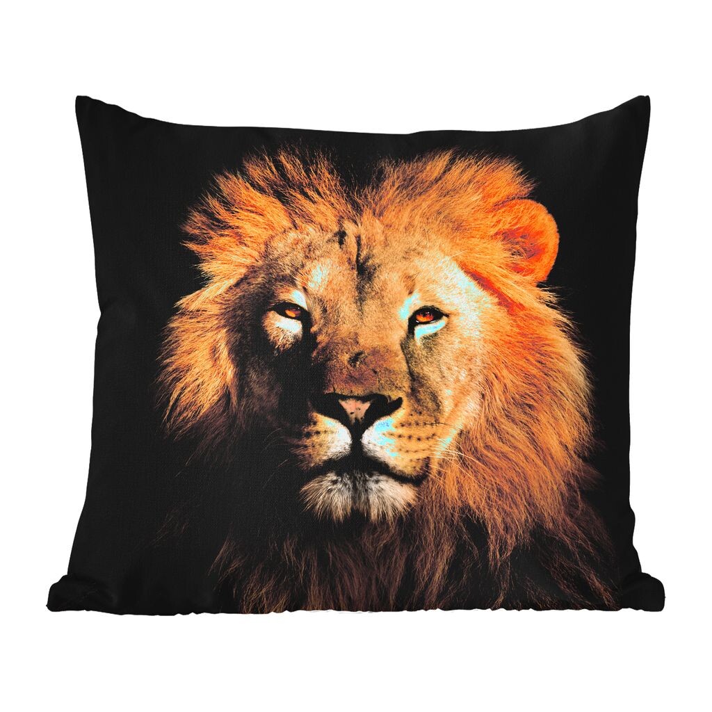 

[T] Уличная подушка MuchoWow - Лев - Животные - Черный - Светлый - Коричневый - Портрет - 60x60 см - Устойчивость к атмосферным воздействиям - Подушки для отдыха - Чехлы для подушек - Декоративные чехлы для подушек - Декоративные чехлы для подуш...