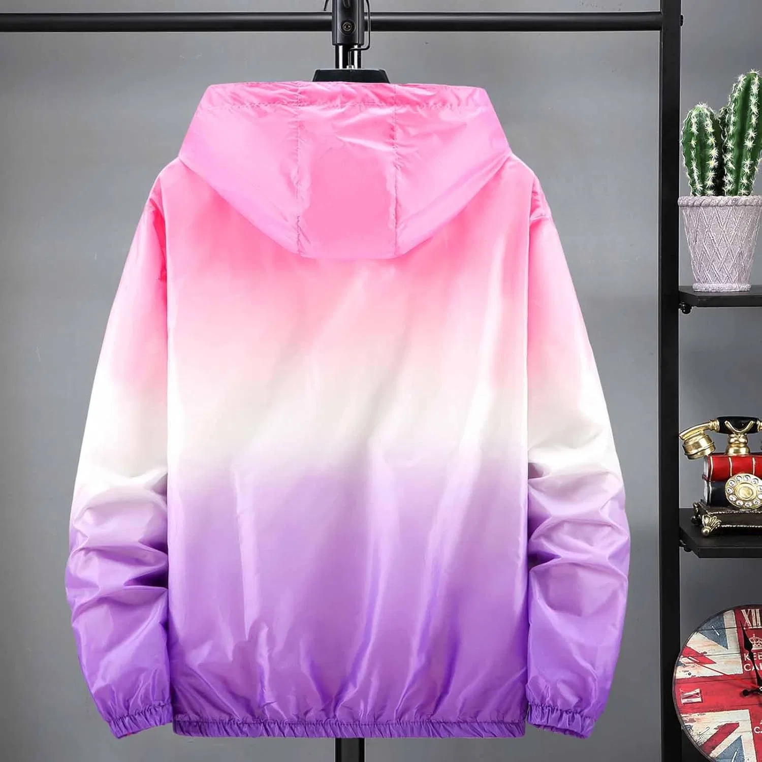 Худи женское с защитой UPF 50+, легкое, на молнии, Pink — фото 4