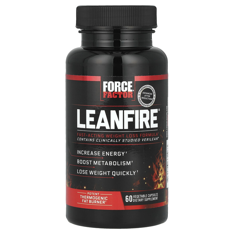 

Force Factor, LeanFire, 60 растительных капсул